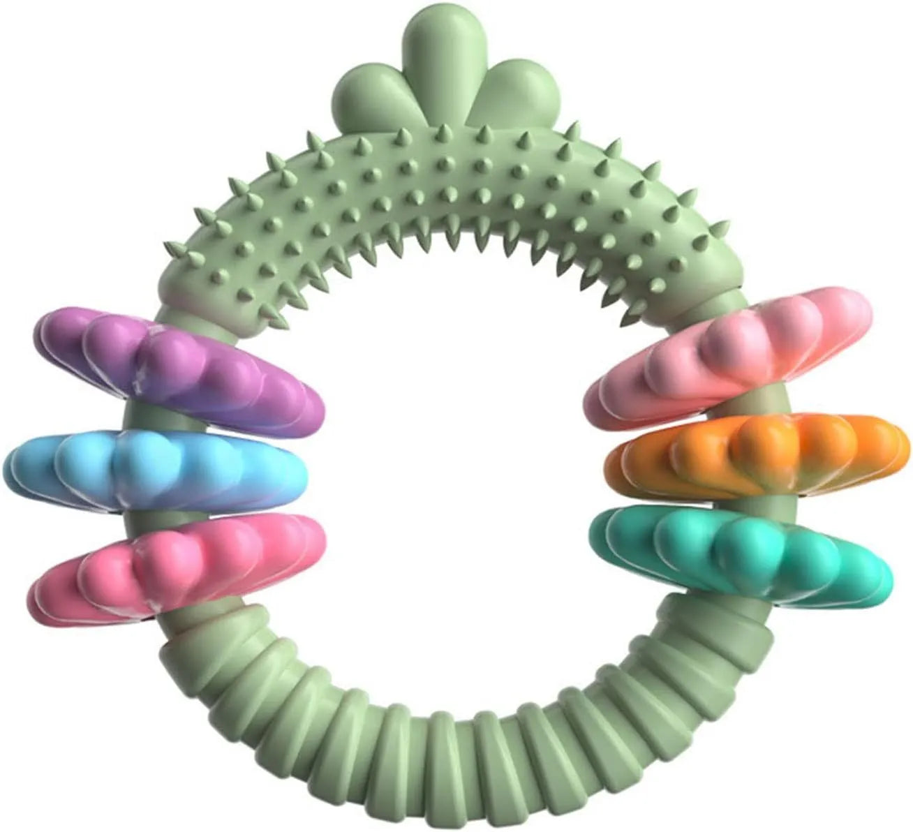 Blue TPR rubber dog chew toy shaped like a molar stick for small dogs.