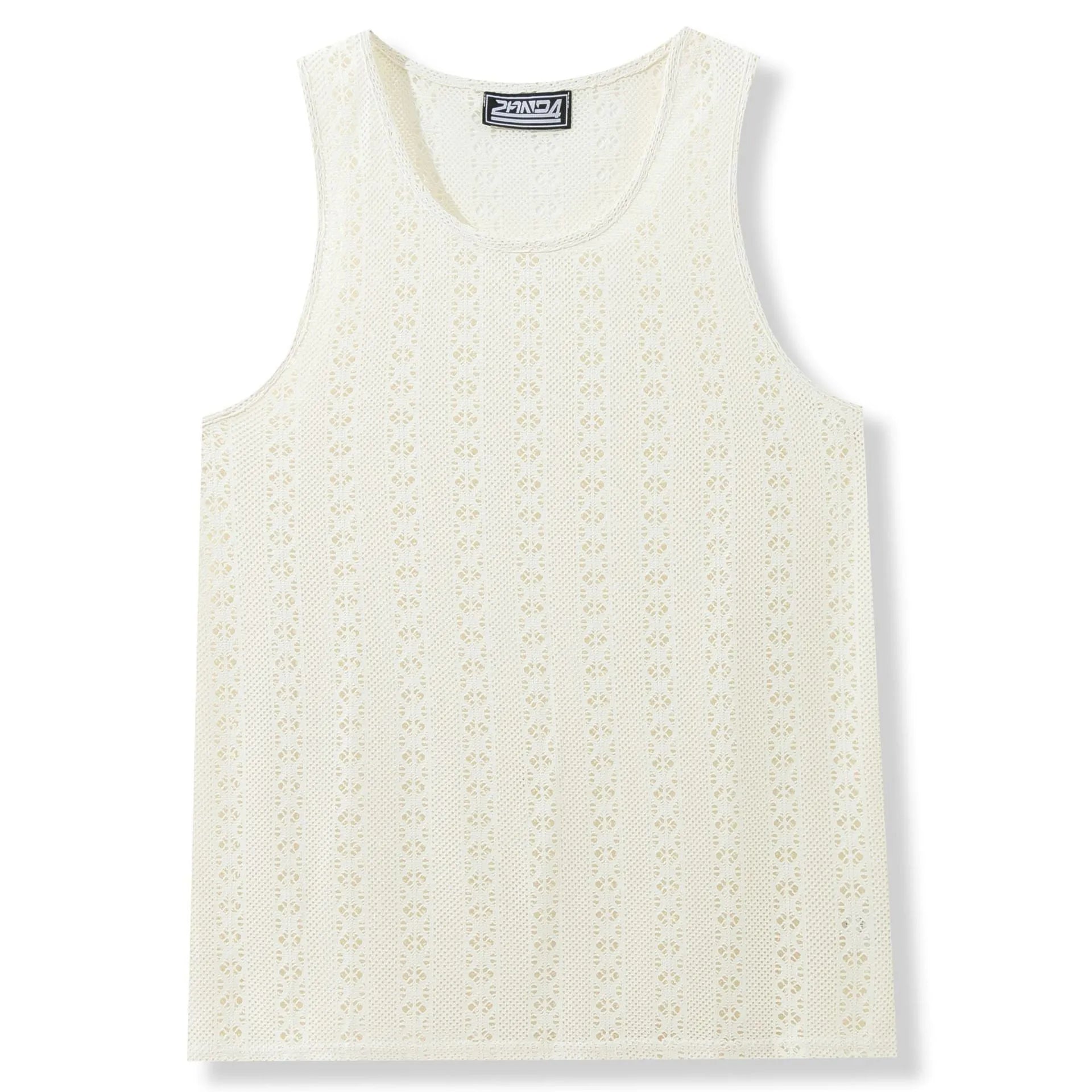 Round neck casual beach style loose polyester vest in khaki