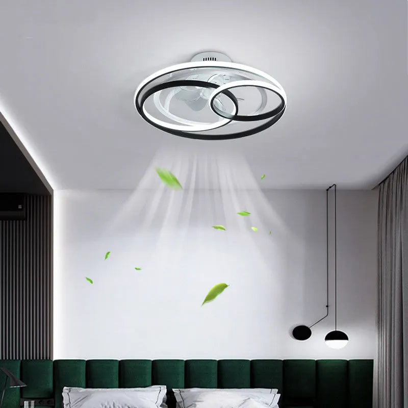 48cm black or gold ceiling fan light with integrated acrylic lampshade and suction mount.