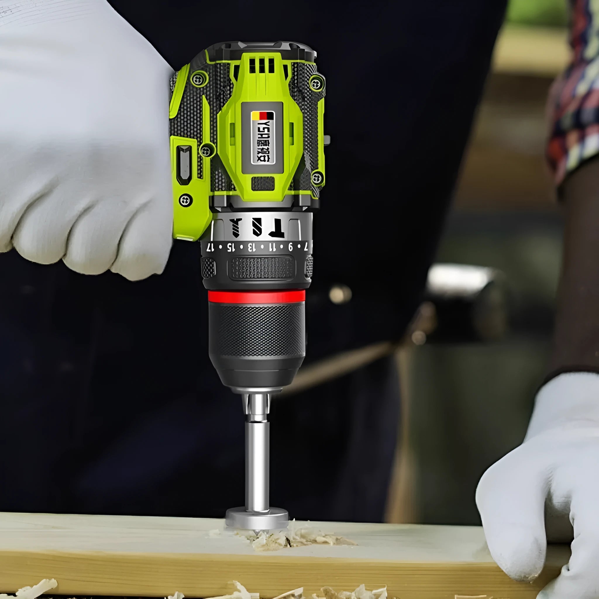 Brushless cordless impact drill 21V 300W with lithium batteries and 10mm chuck for wood steel concrete drilling