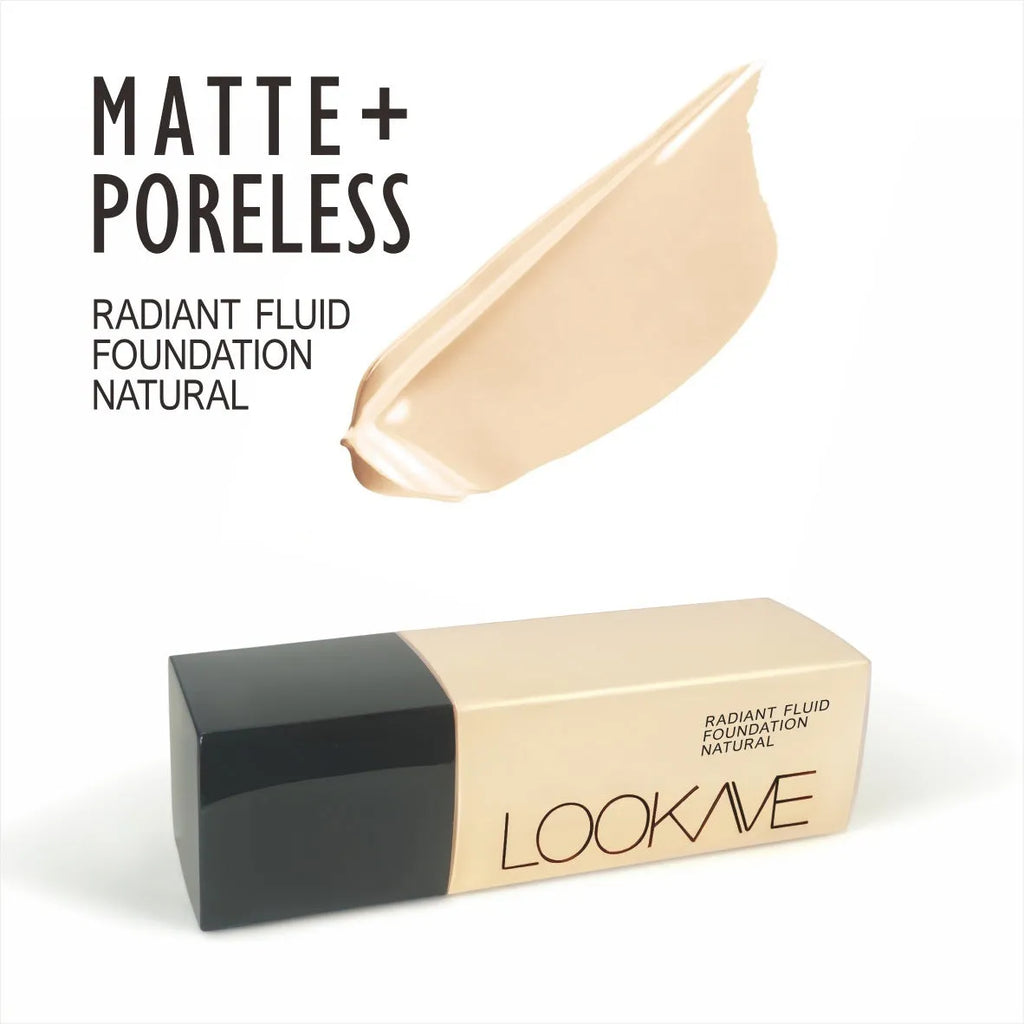 LOOKAVE matte liquid foundation tube with waterproof, brightening and concealer properties