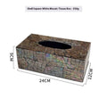 Black natural shell storage box with removable organisation inserts for tissue storage