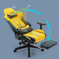 Dowinx LS-6010 gaming chair with 4D armrests in black leather fabric