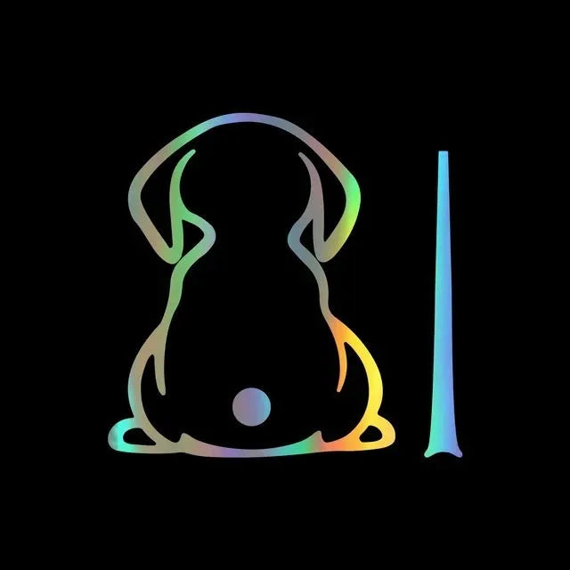 Cartoon cat silhouette car sticker in multiple colours for rear window application.