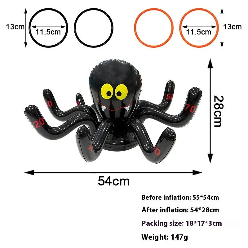 Ghost Festival inflatable octopus ferrule PVC throwing toy in assorted colours and styles.