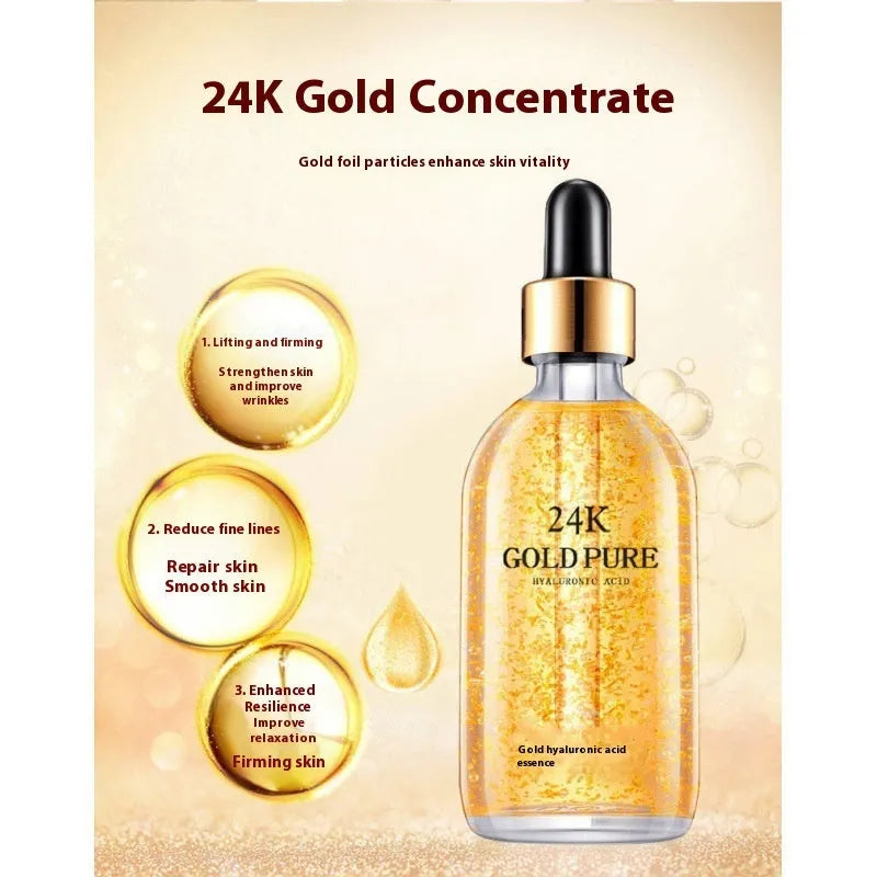24K gold nicotinamide hyaluronic acid facial essence 100g bottle