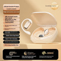 Ear-mounted wireless headphones with digital display screen in black colour option