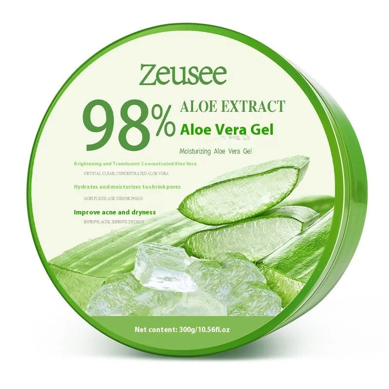 300g aloe vera gel jar for acne control and facial moisturising with application spoon