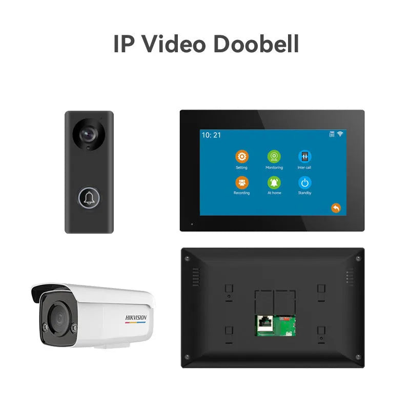 10 inch colour video intercom doorbell system with outdoor camera and indoor monitor