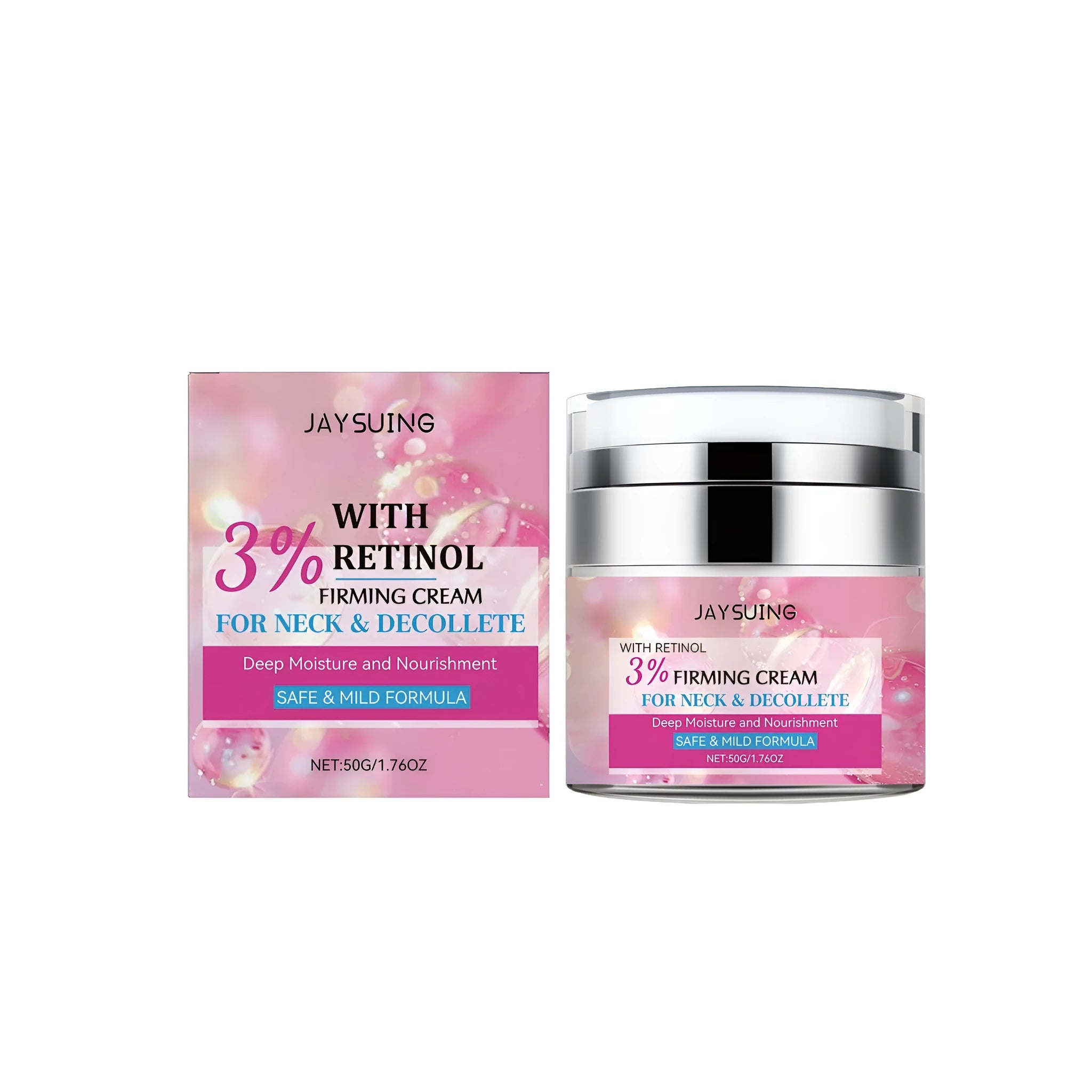 50g jar of retinol and hyaluronic acid anti-ageing firming cream