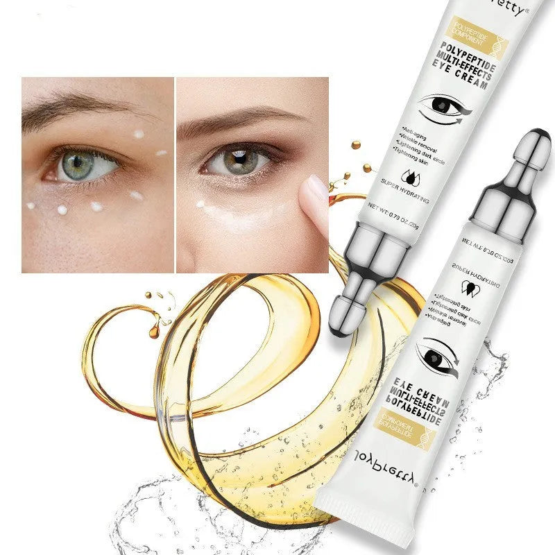 Tube of 20g peptide eye cream for dark circles and puffiness reduction.