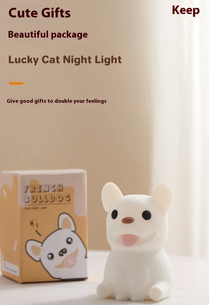 Silicone USB night light in a cartoon animal or zodiac design with dimming function.
