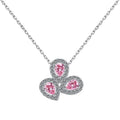 925 silver drop-shaped zircon necklace for women with electroplated finish and O-ring chain, love heart pattern