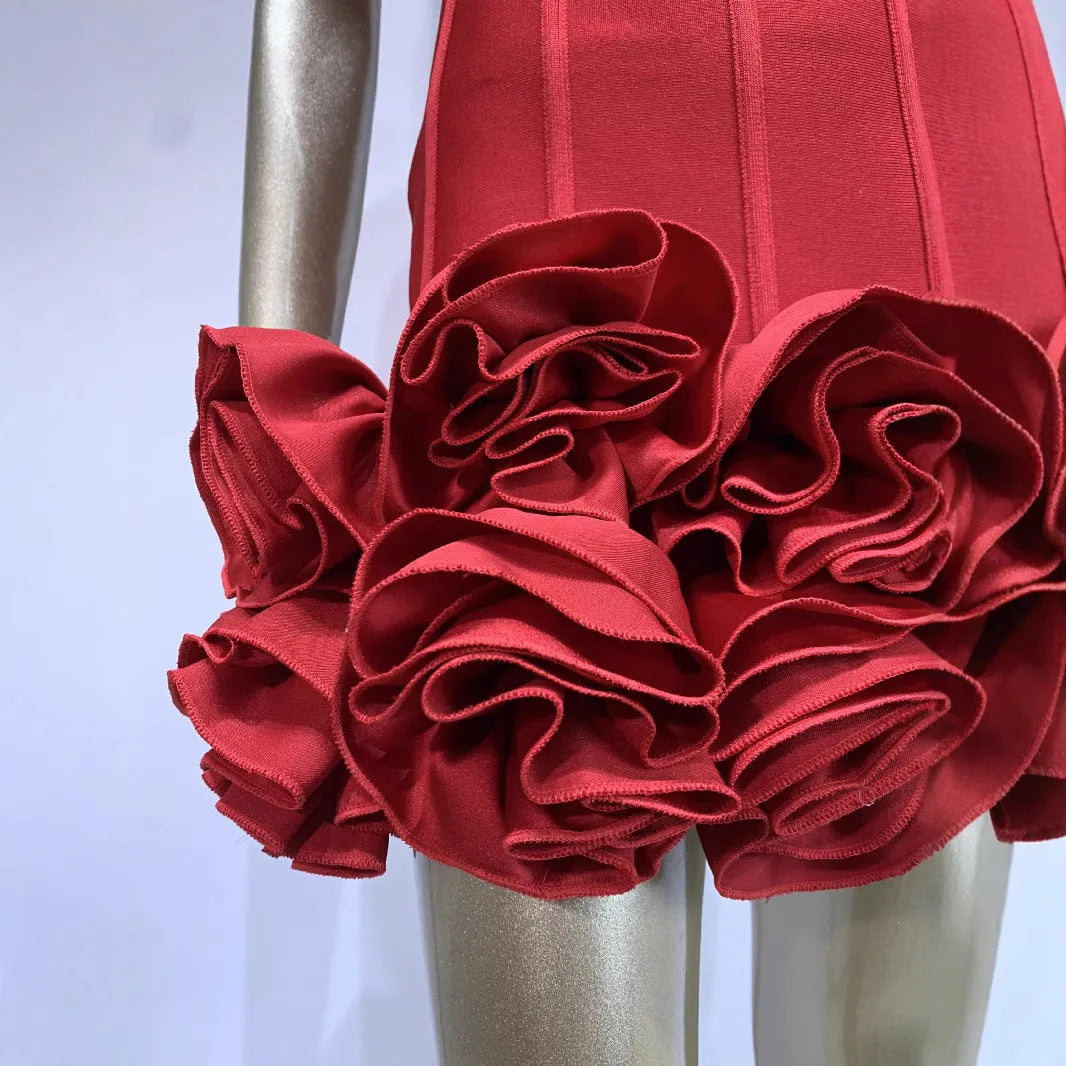Women's urban style mid-waist polyester dress in red, white, or black colours