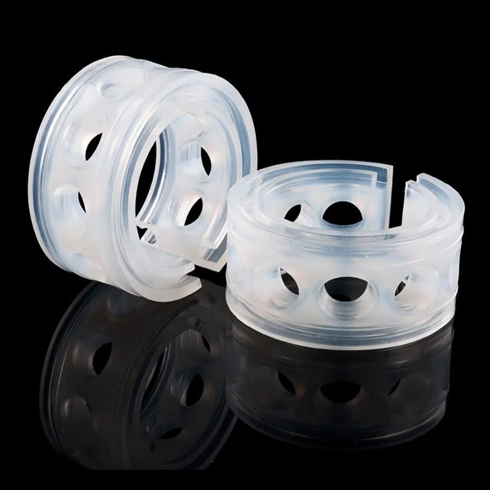 Transparent rubber spring shock absorbers for car modification in six size options with dimensional specifications