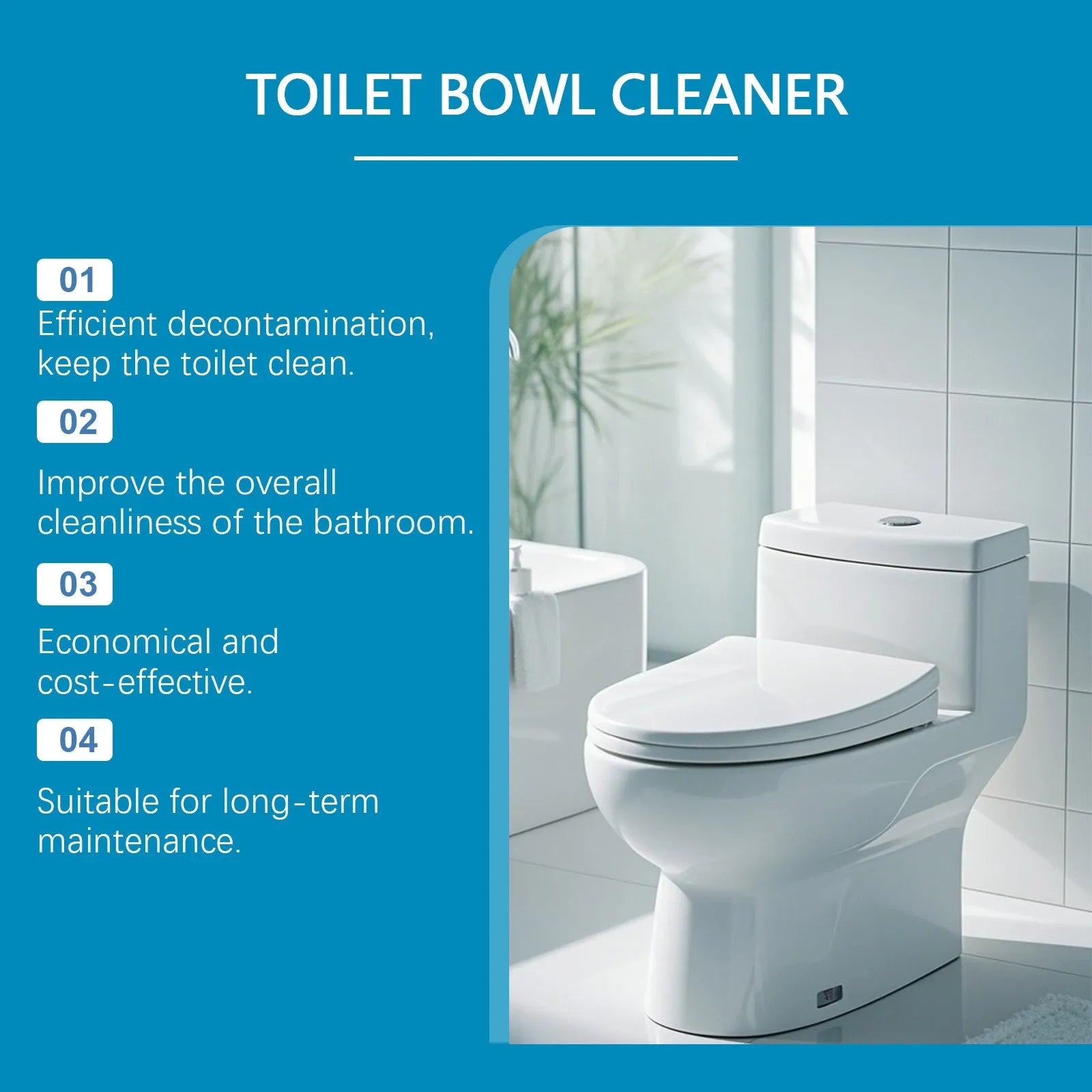 Toilet cleaning powder pack showing four individual 30g sachets for descaling and stain removal.