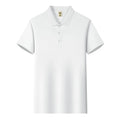 Men's short sleeve business shirt in ice silk fabric with lapel collar available in multiple colours