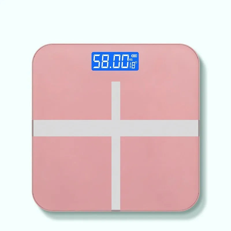 Electronic bathroom scales with cross pattern design in choice of colours with USB charging port