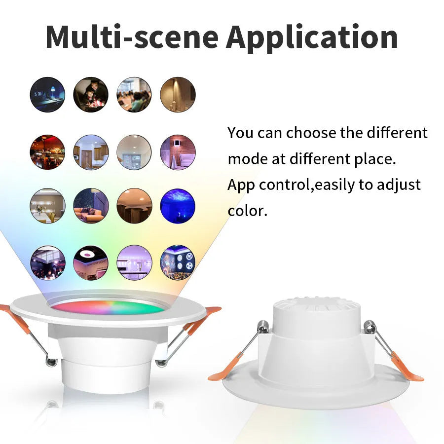 Graffiti Bluetooth smart downlight with voice control, full colour dimming, and integrated speaker in modern simplicity style