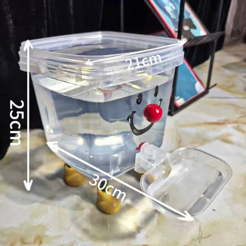 Cute dopamine cat automatic water dispenser in red nose colour, 3-litre capacity, made from ABS plastic
