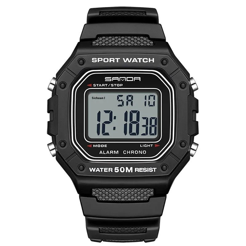 Youth waterproof electronic swimming watch with digital display and alarm clock in multiple colour options