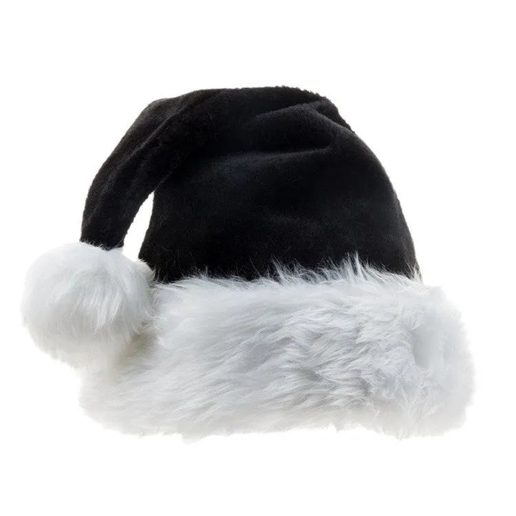 European style plush Christmas Halloween hat in polyester, 56cm by 30cm, in white and black colour