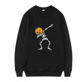 Women's printed long sleeve crew neck top in black, red, yellow, white, or orange red.
