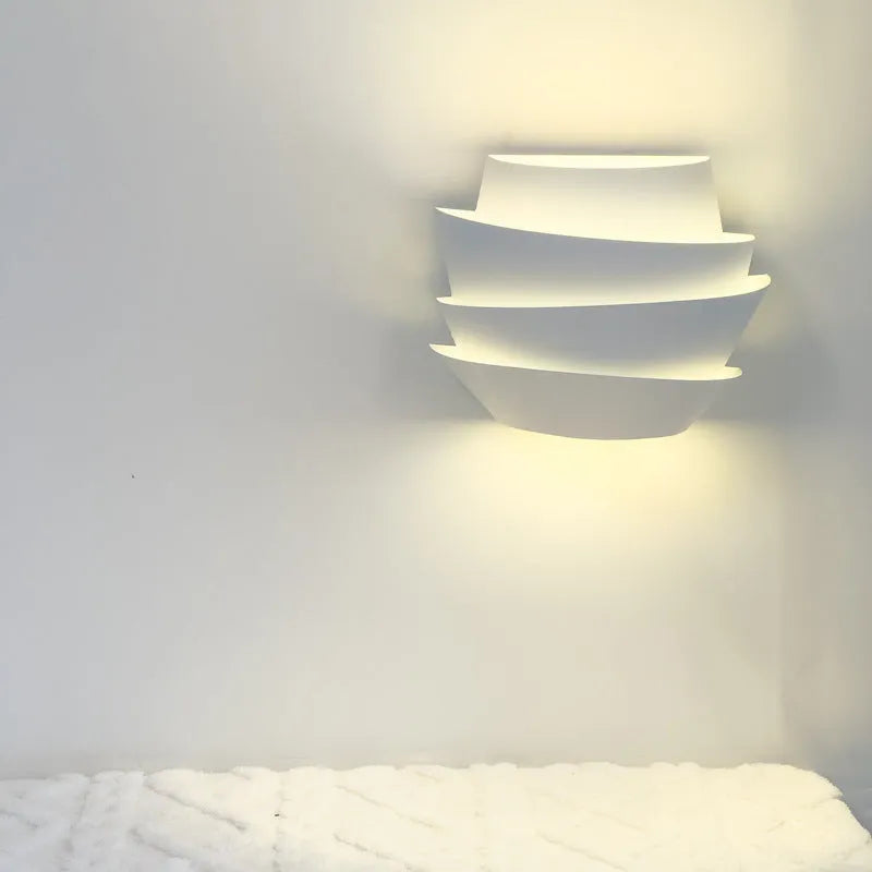 White pine cone inspired modern minimalist wall lamp for bedroom or aisle lighting
