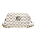 Soft PU crossbody shoulder bag in black with a wide strap and a three-dimensional front pocket.