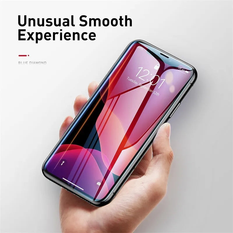 0.23mm curved tempered film for iPhone X XS 11 Pro 5.8in, black glass PET screen protector with applicator