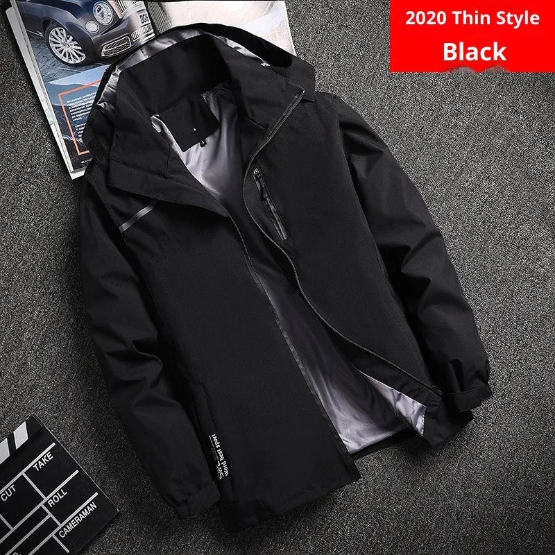 Thin outdoor casual jacket in 2020 Thin Black, polyester fabric, hooded, loose fit, on display