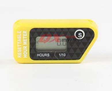 Black waterproof LCD electronic timer device for vehicle and generator maintenance reminders.