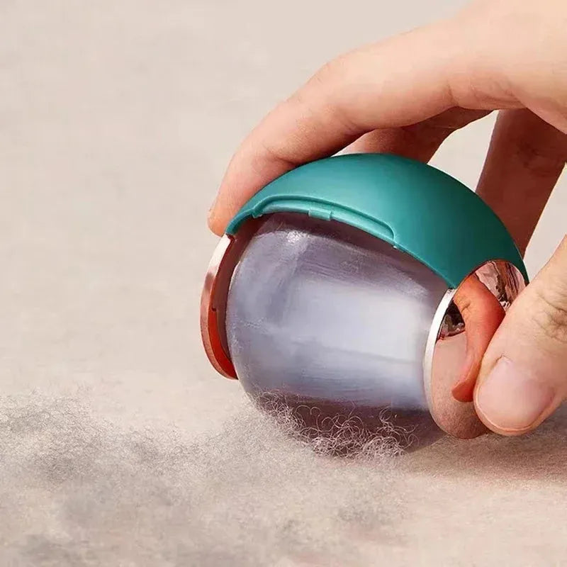 ABS plastic hair removal ball lint roller with handle in white gold colour