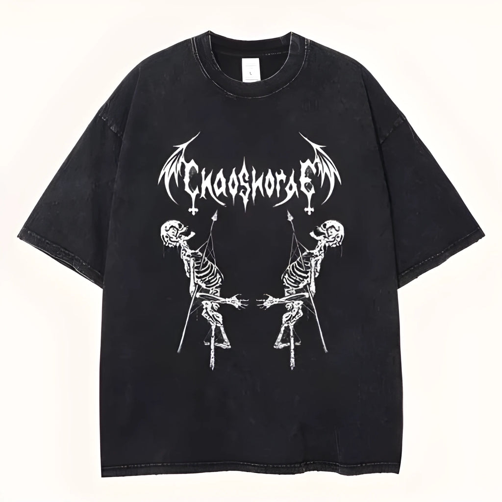 Men's black 3D digital printing casual round neck short sleeves t-shirt cartoon pattern polyester blend