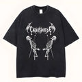 Men's black 3D digital printing casual round neck short sleeves t-shirt cartoon pattern polyester blend