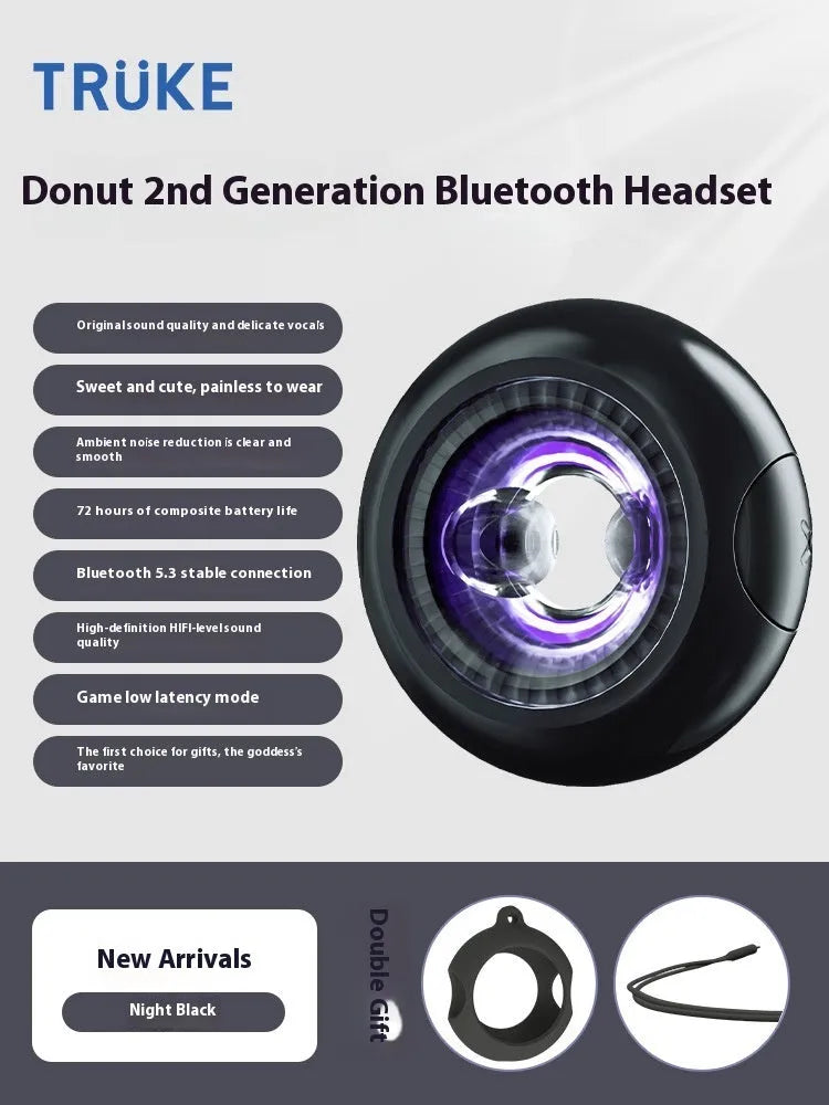 Tws Mini Stereo Donut Bluetooth Headset wireless in-ear earphones with PVC earplugs in mint green colour