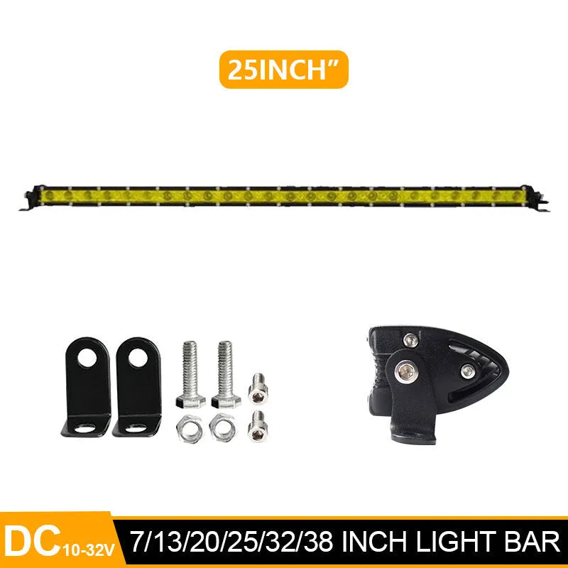 25 inch aluminium single row LED car light bar with mounting brackets