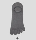 Modal five-finger ultra-thin boat socks in black, dark grey, light grey, khaki and white colours