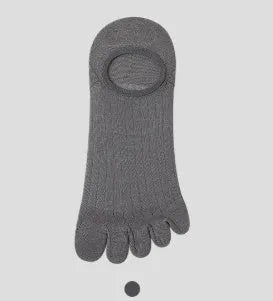 Modal five-finger ultra-thin boat socks in black, dark grey, light grey, khaki and white colours