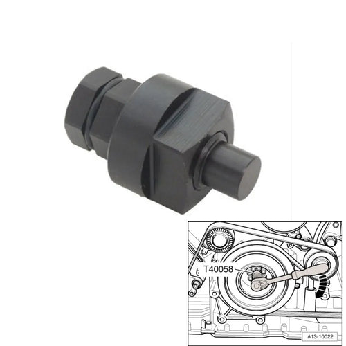 Aodi T40058 crankshaft rotating sleeve automotive timing tool with adapter guide pin.
