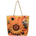 Horizontal square linen cotton canvas shoulder bag with double straps and interior zipper compartments