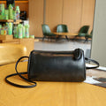 Women's genuine leather pillow crossbody bag in retro style, soft finish, compact size 20CMx8CMx15CM