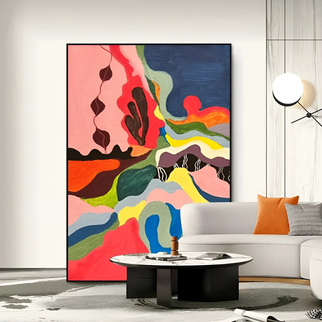 Handmade abstract oil painting on canvas, rolled and frameless, for living room or bedroom wall decor