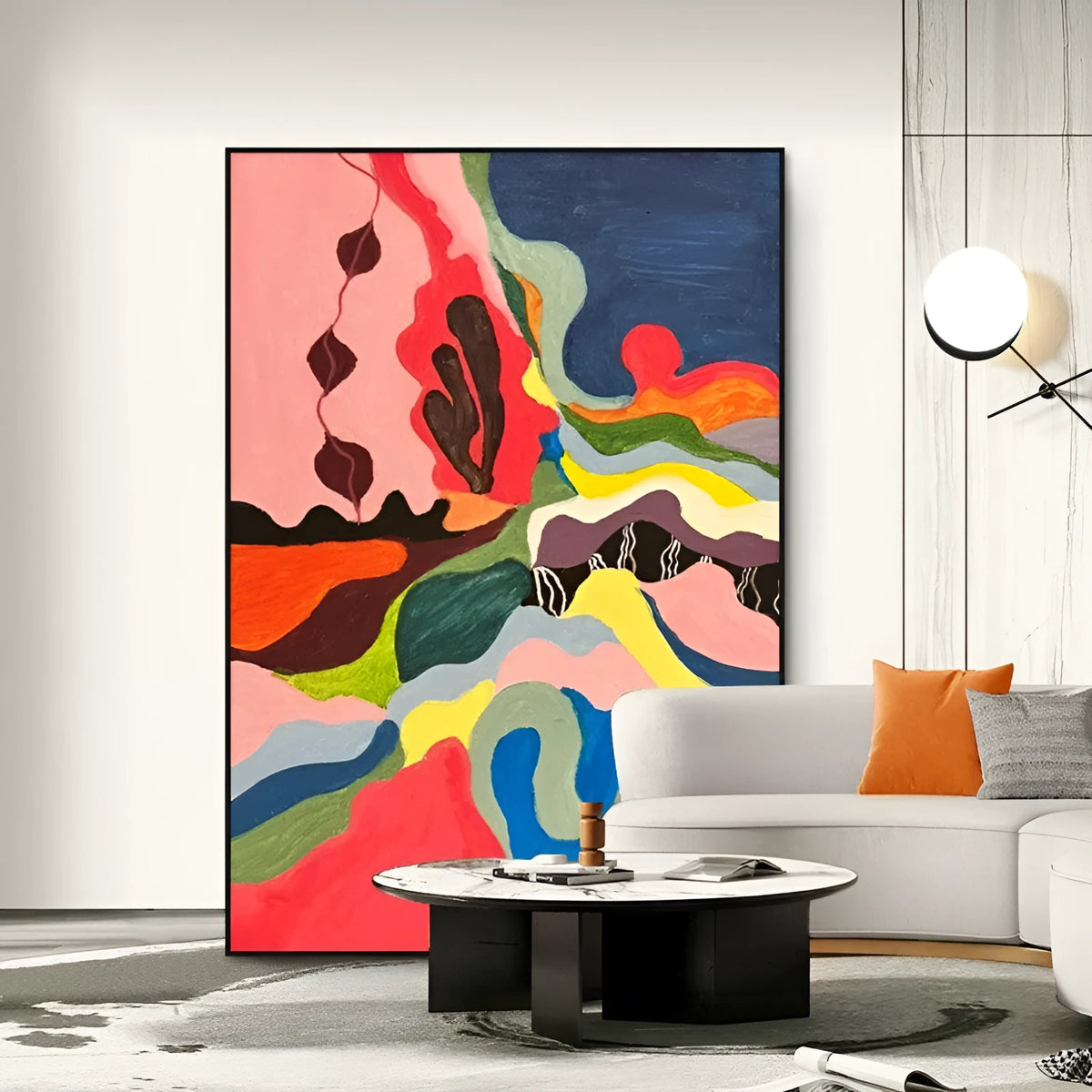 Handmade abstract oil painting on canvas, rolled and frameless, for living room or bedroom wall decor