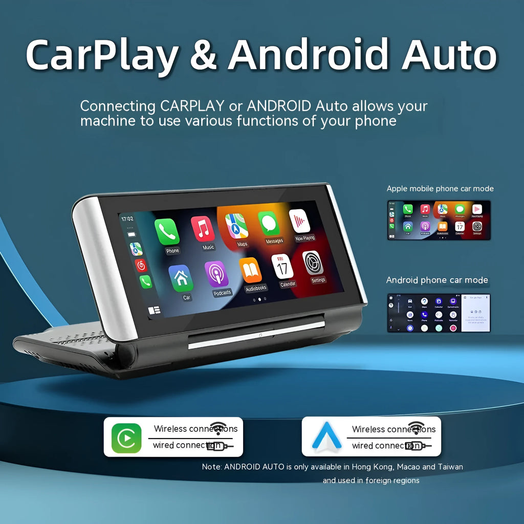 6.86 inch black vehicle MP5 player with screen showing CarPlay interface
