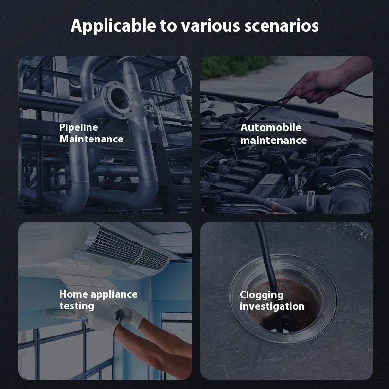 360-degree steering industrial pipeline auto repair endoscope with 8mm camera and cable