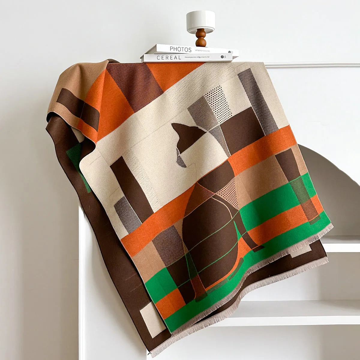 European style 185x65cm imitation cashmere polyester scarf in eight autumn colours