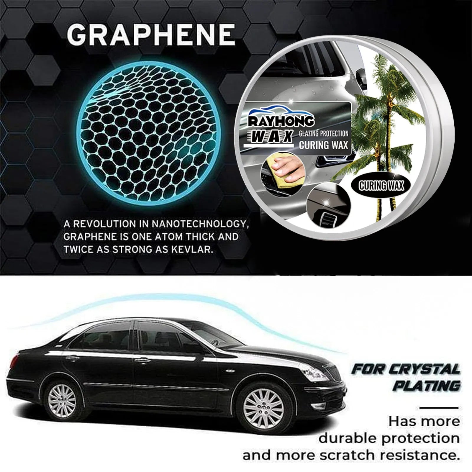 Car coating wax block and sponge applicator for automotive paint cleaning