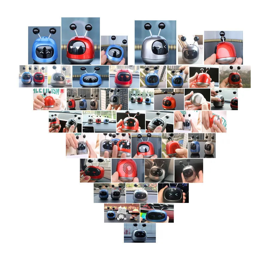 Robot-shaped car vent aromatherapy decoration with 40ml capacity in three flavour variants