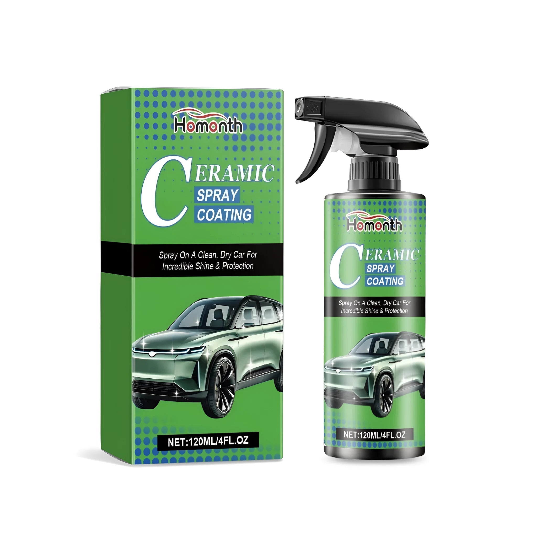 Ceramic Spray Coating 120ml bottle with spray nozzle, 7x11.1cm size